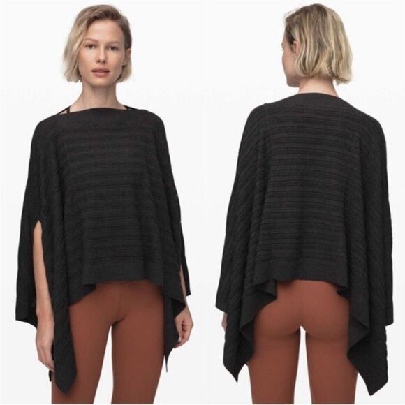 🧣 Lululemon Forward Flow Poncho - Gray - One Size - Perfect Condition - Picture 1 of 5